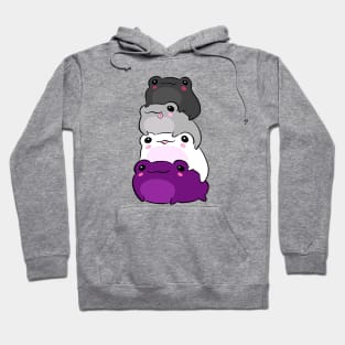 Asexual Pride, Colorful Frog in Flag Colors, Subtle Queer Pride LGBTQ Aesthetic Hoodie